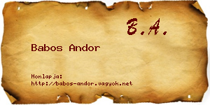 Babos Andor névjegykártya