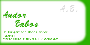 andor babos business card